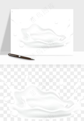 飞溅的牛奶牛奶杯元素png免抠