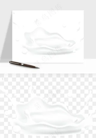 飞溅的牛奶牛奶杯元素png免抠