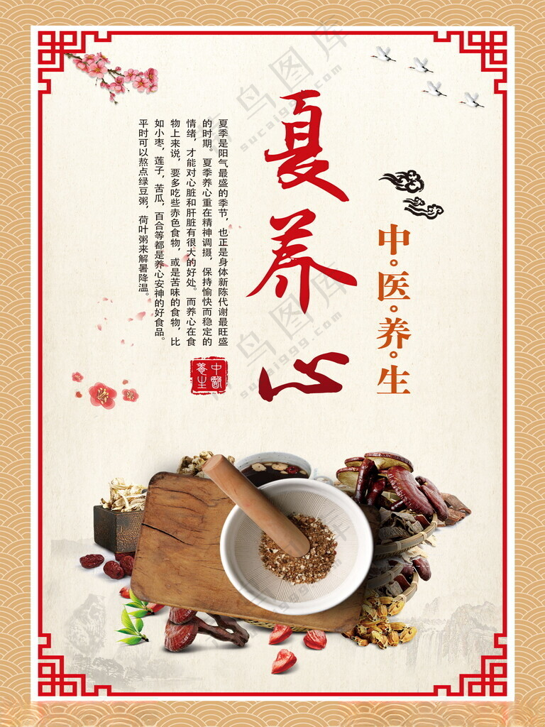 四季养生展板 夏养心四季养生系列中医馆