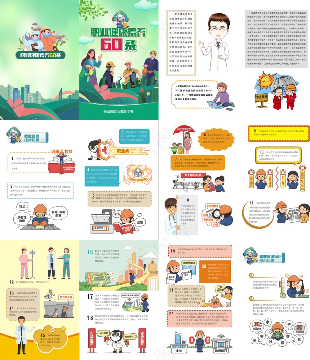 职业健康素养60条版画册上册