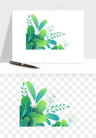 植物花卉边框装饰png免抠