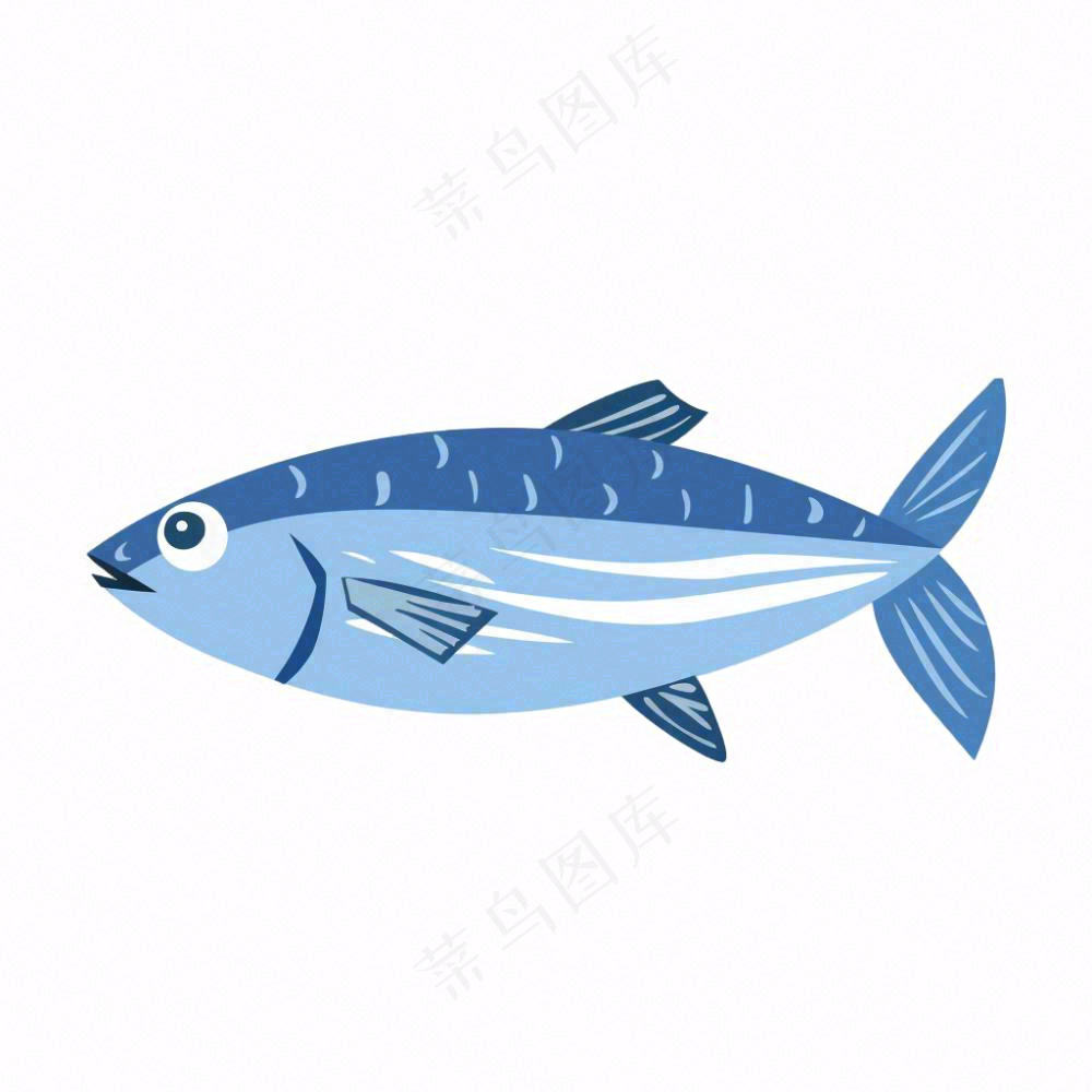 海洋鱼类海鲜卡通插画免抠