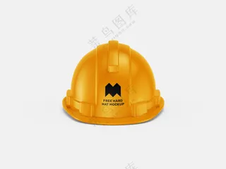 04黄色安全帽样机工程帽施工帽子头盔提案展示模板