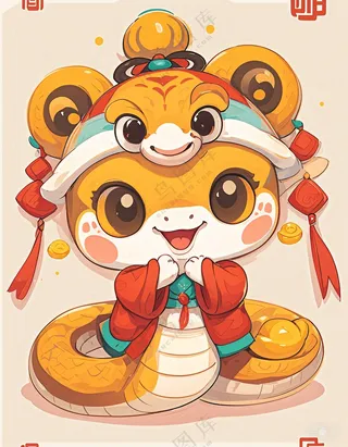 春节蛇插画元素