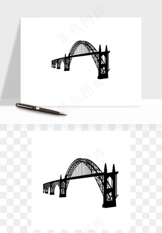 高架桥梁剪影矢量