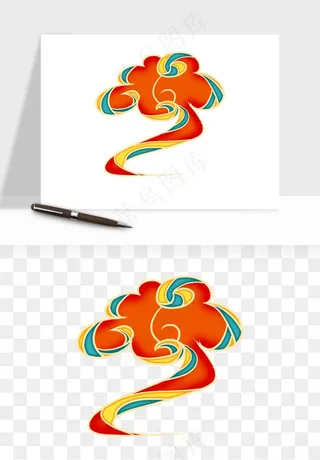 国潮敦煌云纹祥云云彩png免抠