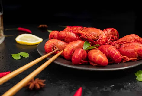 夏季小龙虾美食背景素材