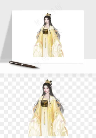 古风美人女子背影png免抠