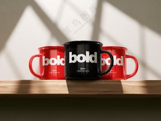 红色搪瓷杯子文创vi陶瓷杯马克杯样机2