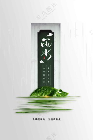 雨水节气传统海报