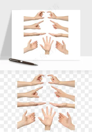 手势手部动作手指png免抠