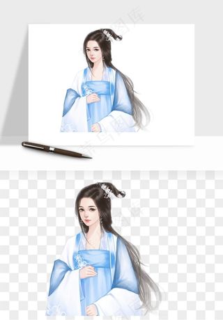 古风美人女子背影png免抠