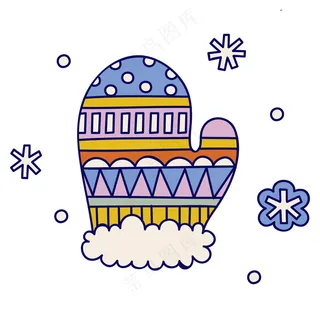 圣诞手套2 民族风装饰小元素