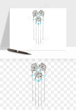 古风发簪头饰配饰png免抠