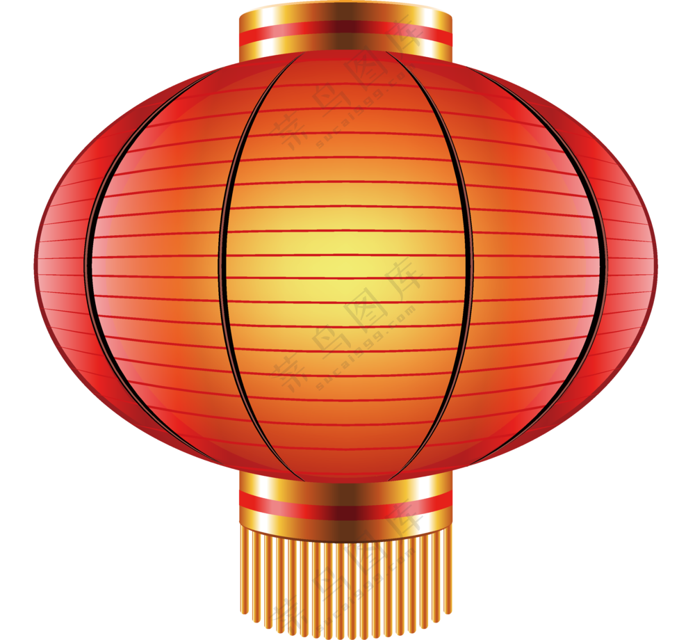 一盏亮着的红灯笼装饰元素PNG图片
