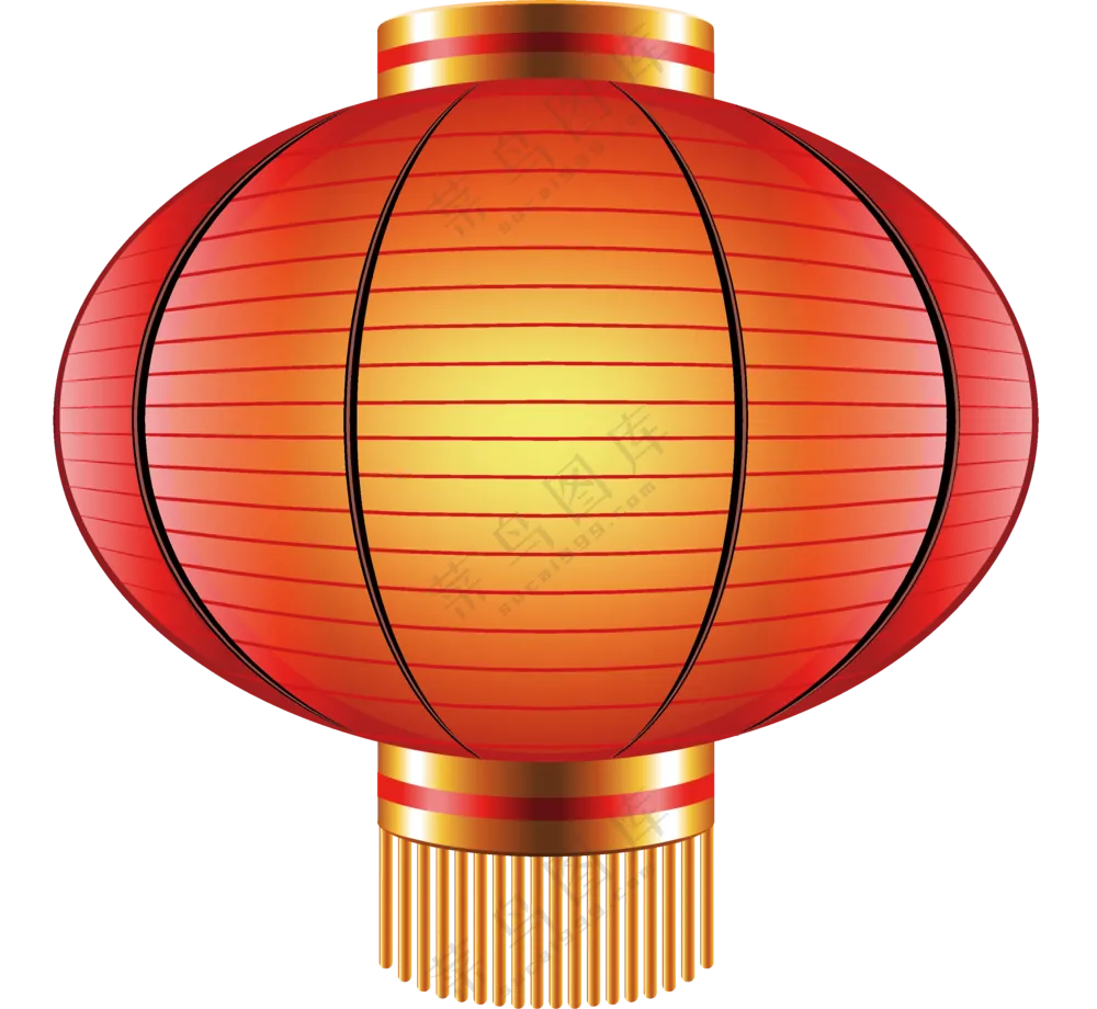 一盏亮着的红灯笼装饰元素PNG图片