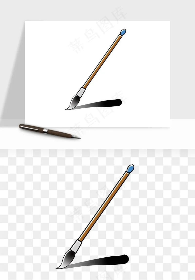 中式砚台毛笔书法png免抠