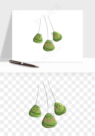 卡通表情粽子端午png免抠