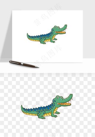 手绘鳄鱼png免抠