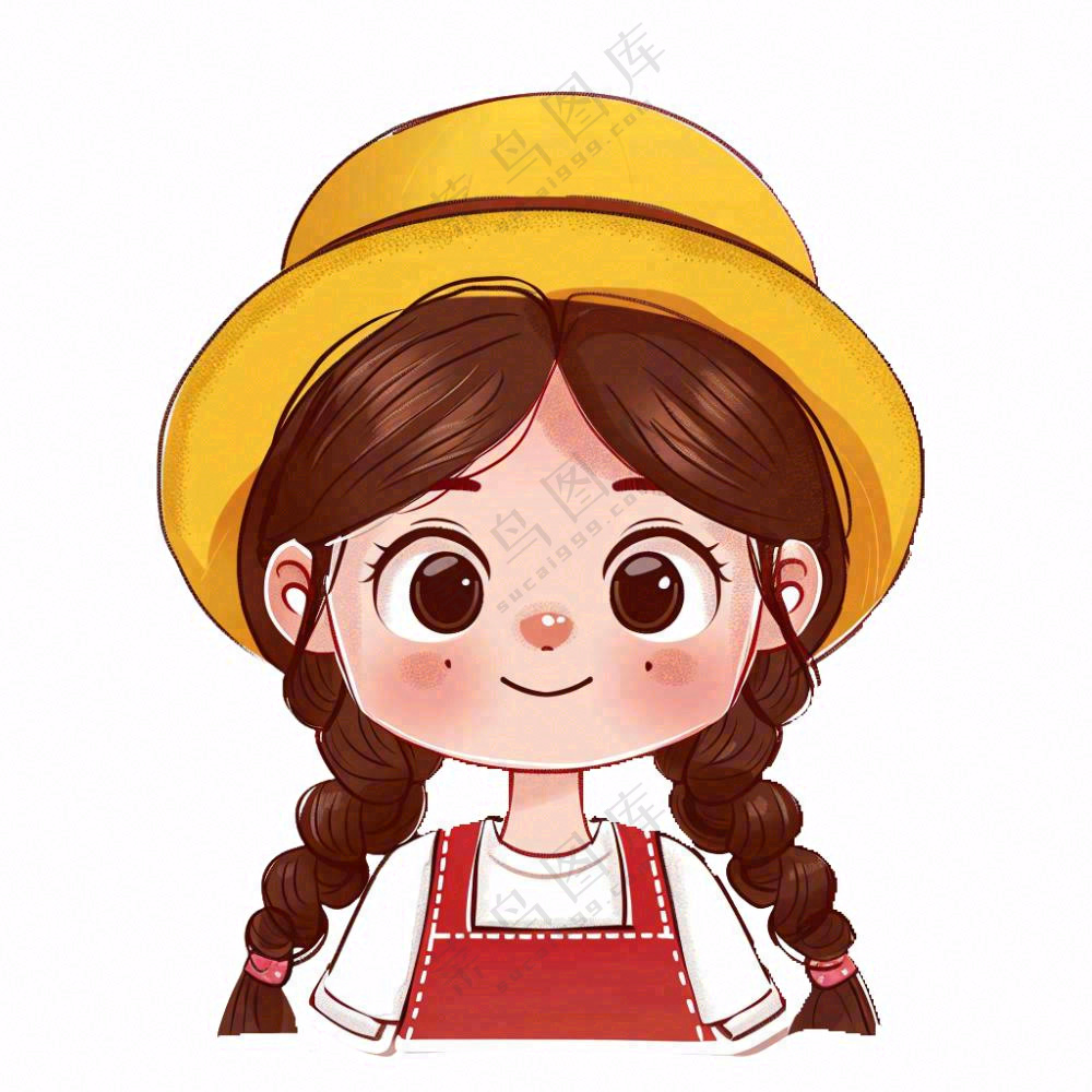 女孩学生人物卡通插画免抠