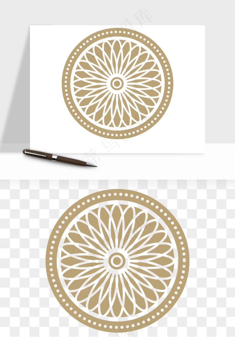 中式镂空古典图案png免抠