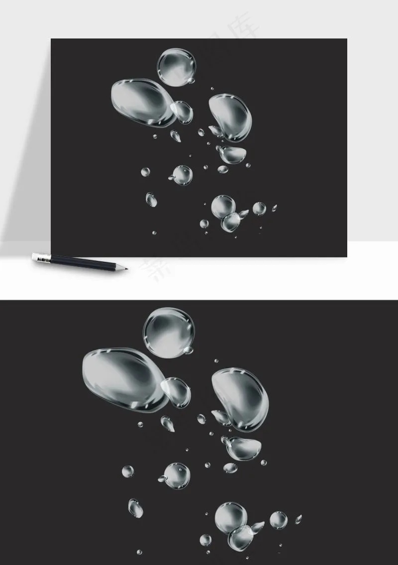 雨水雨滴水珠下雨元素png免抠