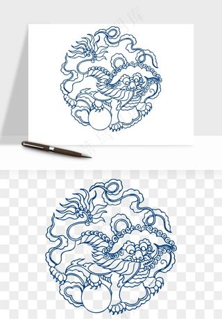 青花瓷花纹花卉图案png免抠