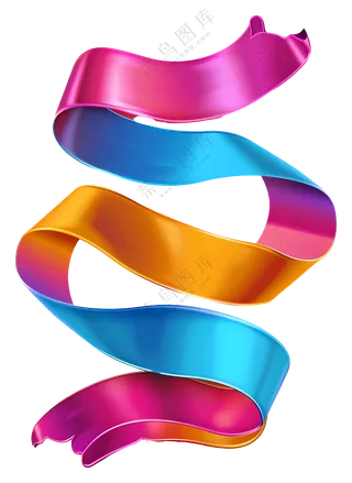 渐变丝带免抠元素