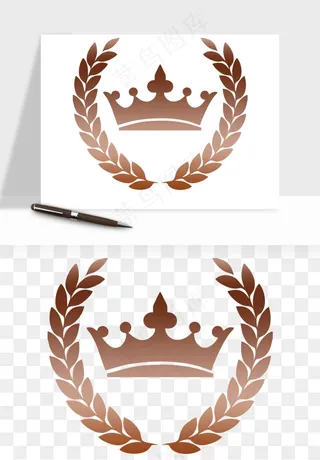 边框橄榄桂枝麦穗奖章png免抠