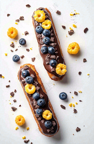 巧克力面包蛋糕美食摄影图