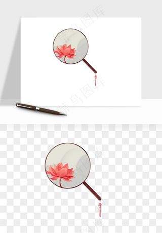 古风扇子元素png免抠