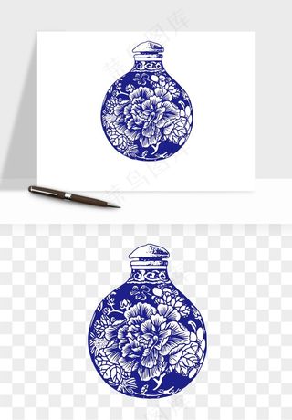 青花瓷陶瓷png免抠