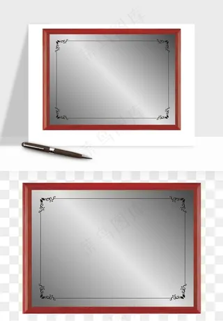 荣誉证书奖状奖框png免抠