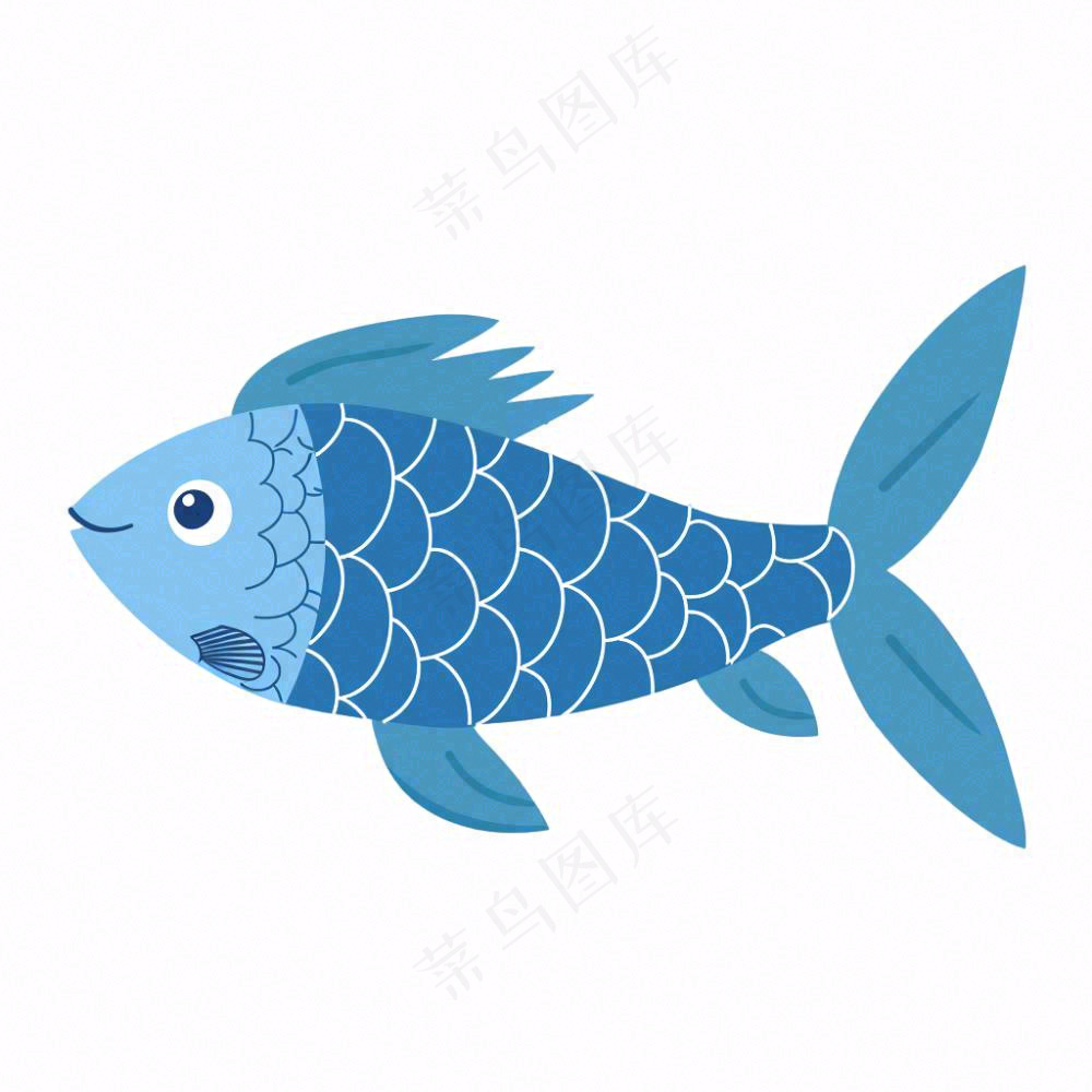 海洋鱼类海鲜卡通插画免抠