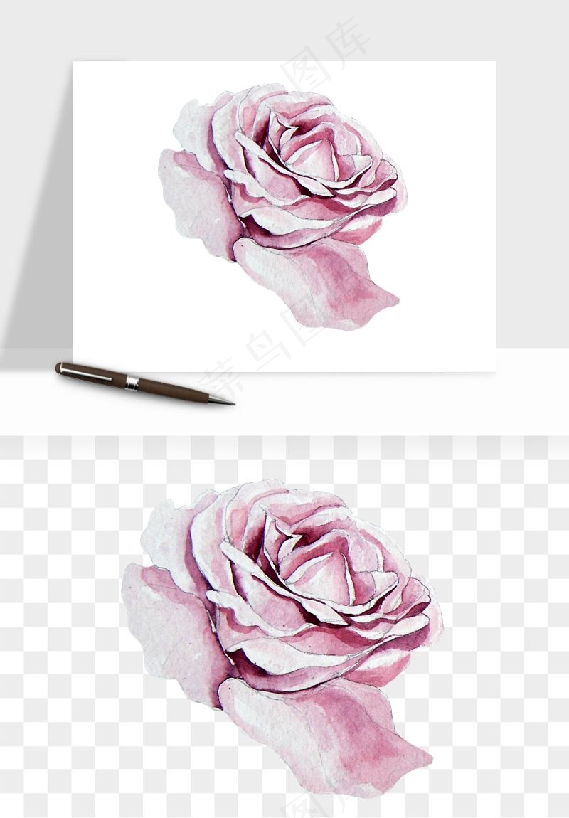 水彩复古花卉png免抠