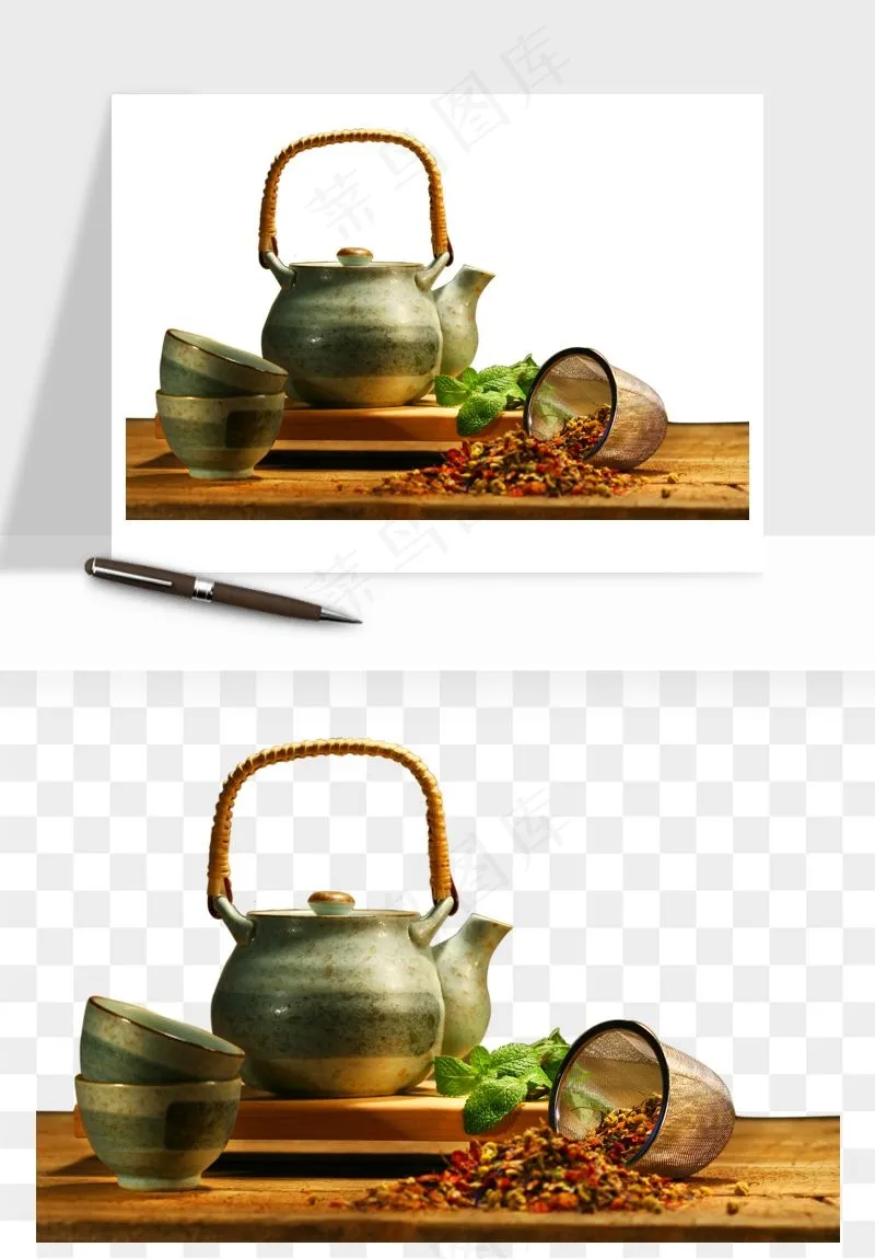 中国风茶壶茶几png免抠图
