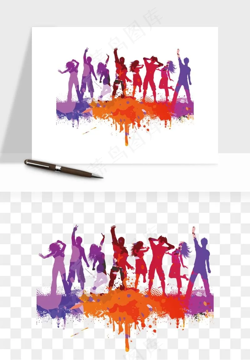 毕业季同学青春人物剪影png免抠