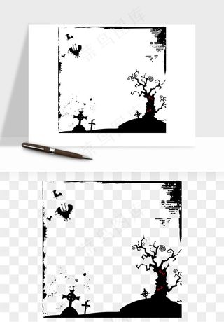 手绘万圣节边框png免抠