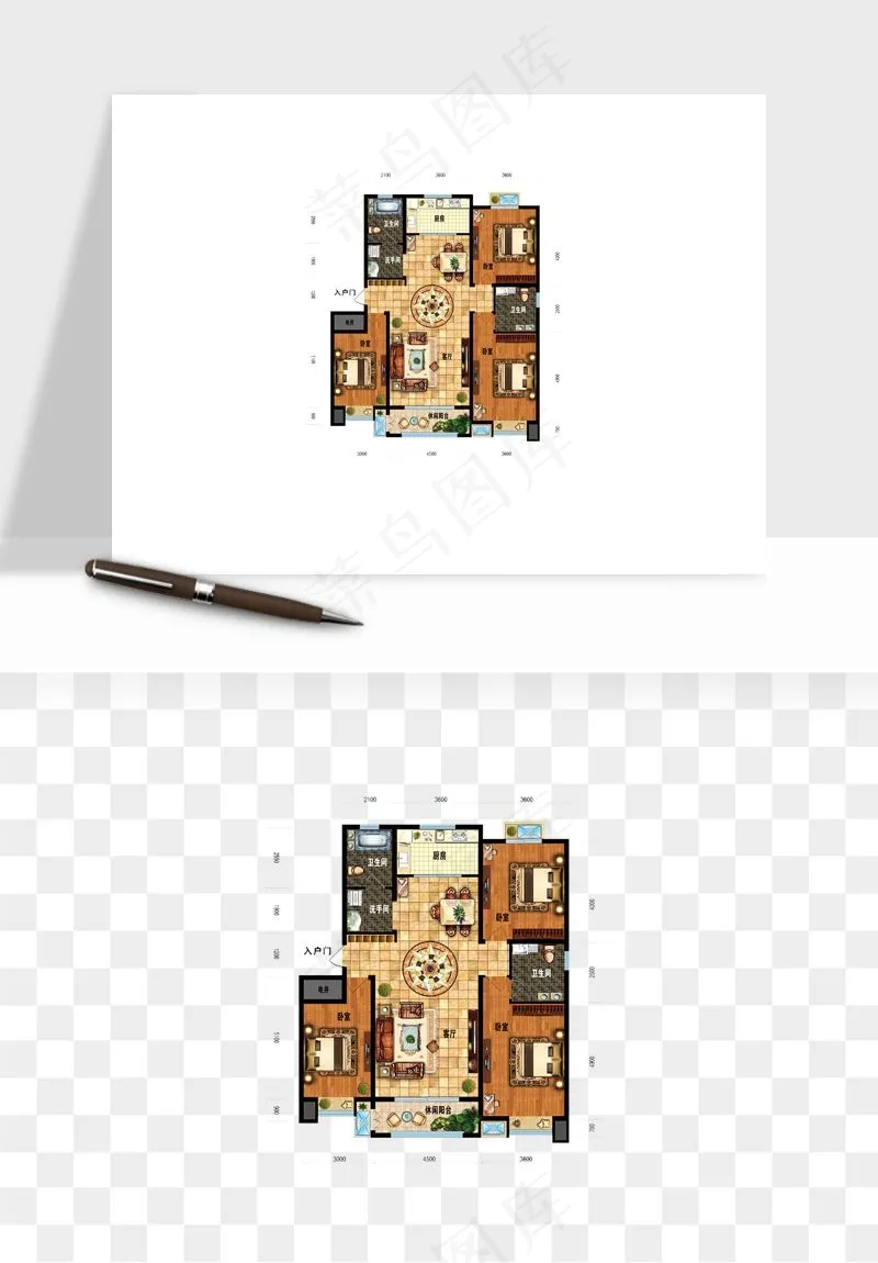 楼盘户型建筑图png免抠