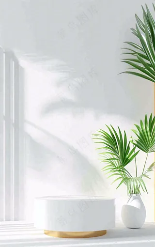 美妆护肤3d展台清新背景