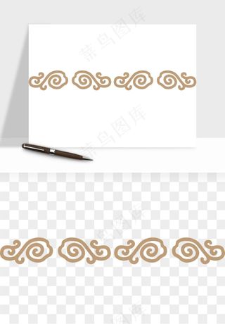 中式边框花纹图案png免抠