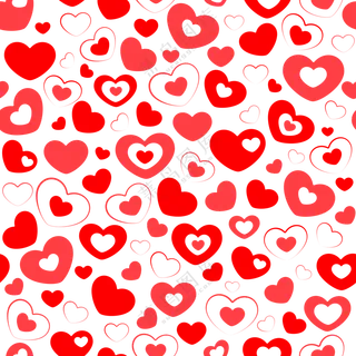 不同红色桃心组合无缝图案免抠素材