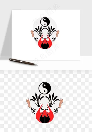 手绘戏剧脸谱卡通面具png免抠