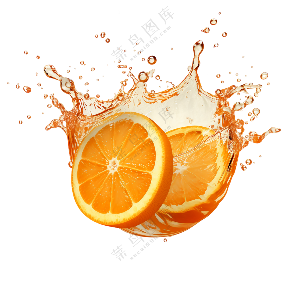 水中飞溅的橙子