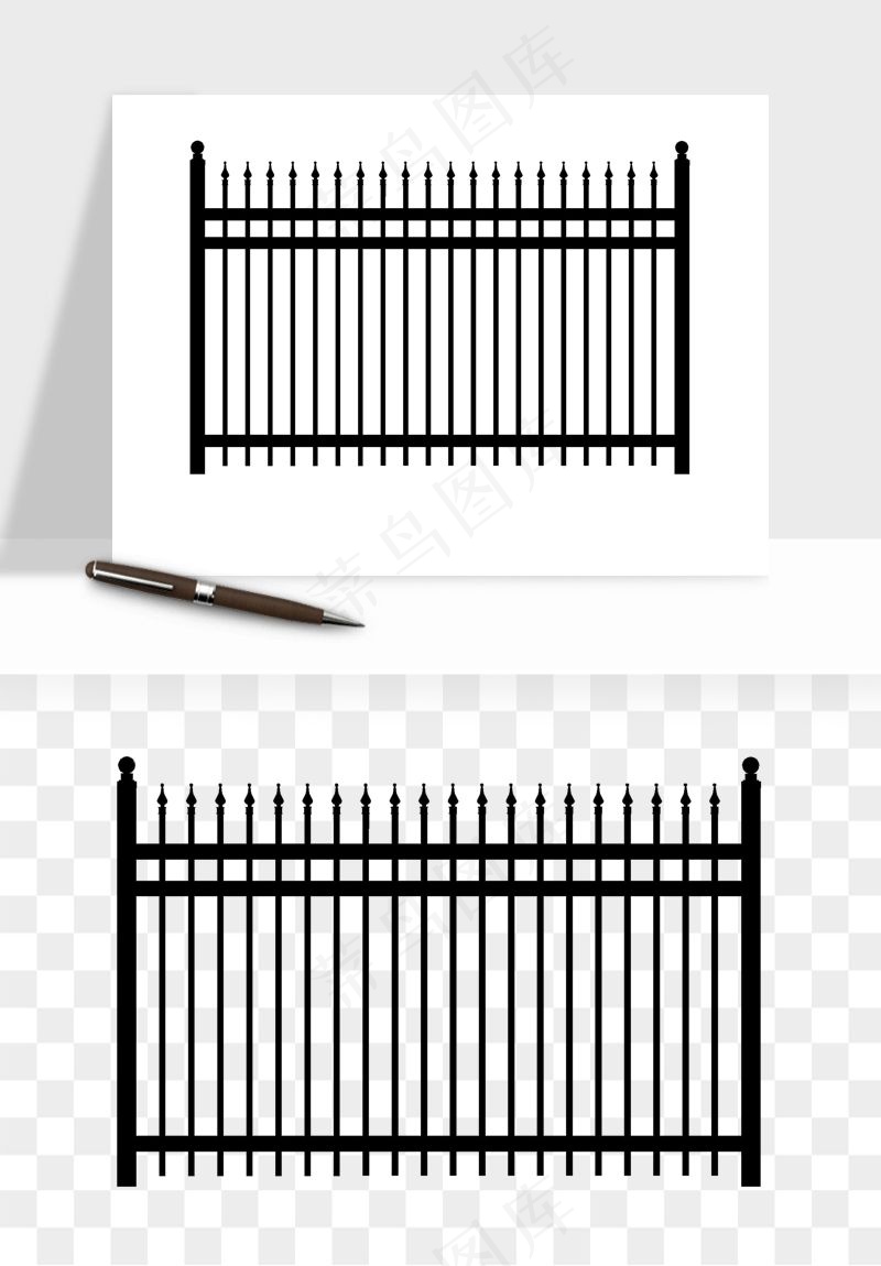 卡通铁栏杆围栏png免抠