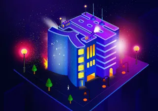 紫色立体 创新楼