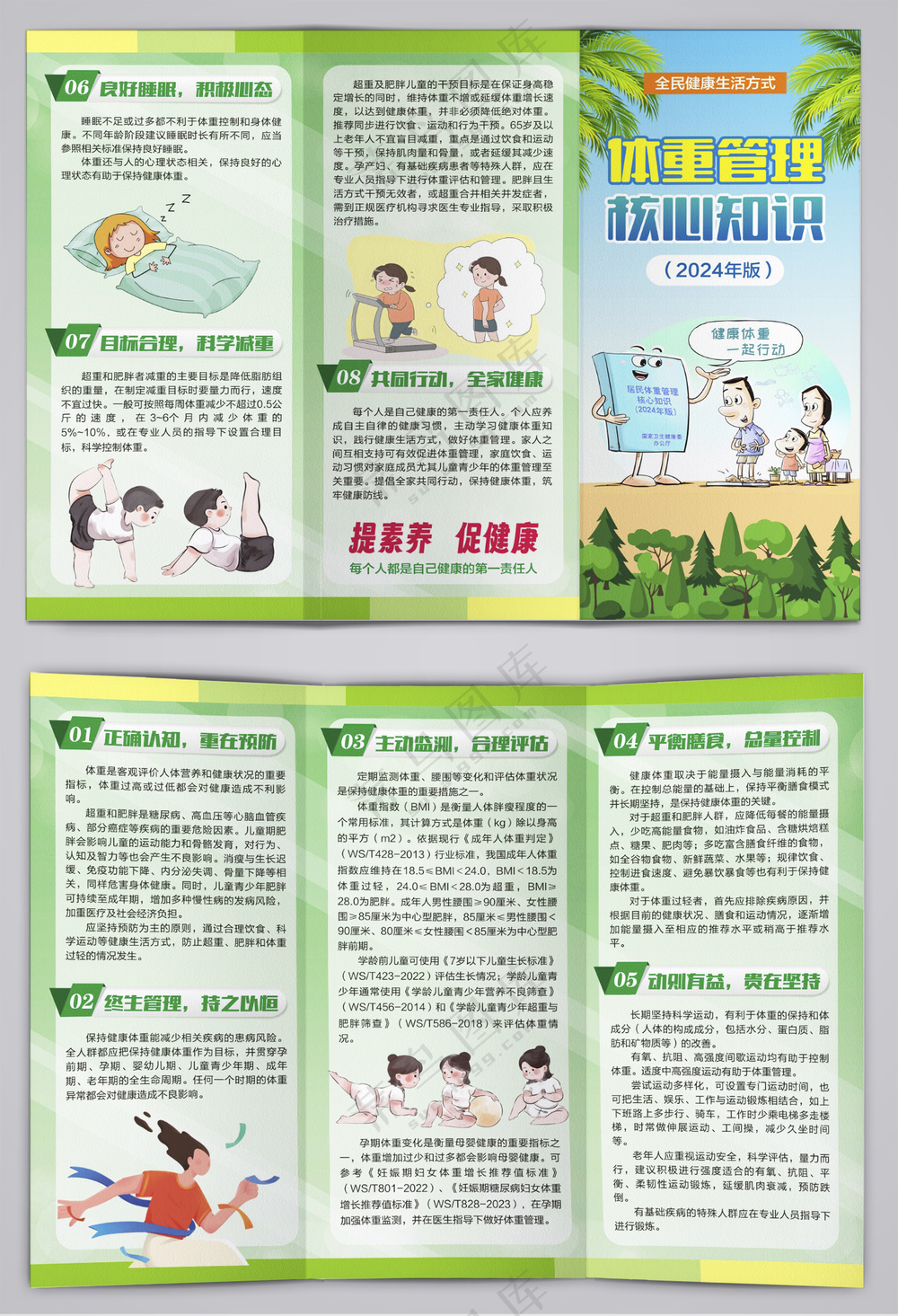 体重管理核心知识2024年版三折页