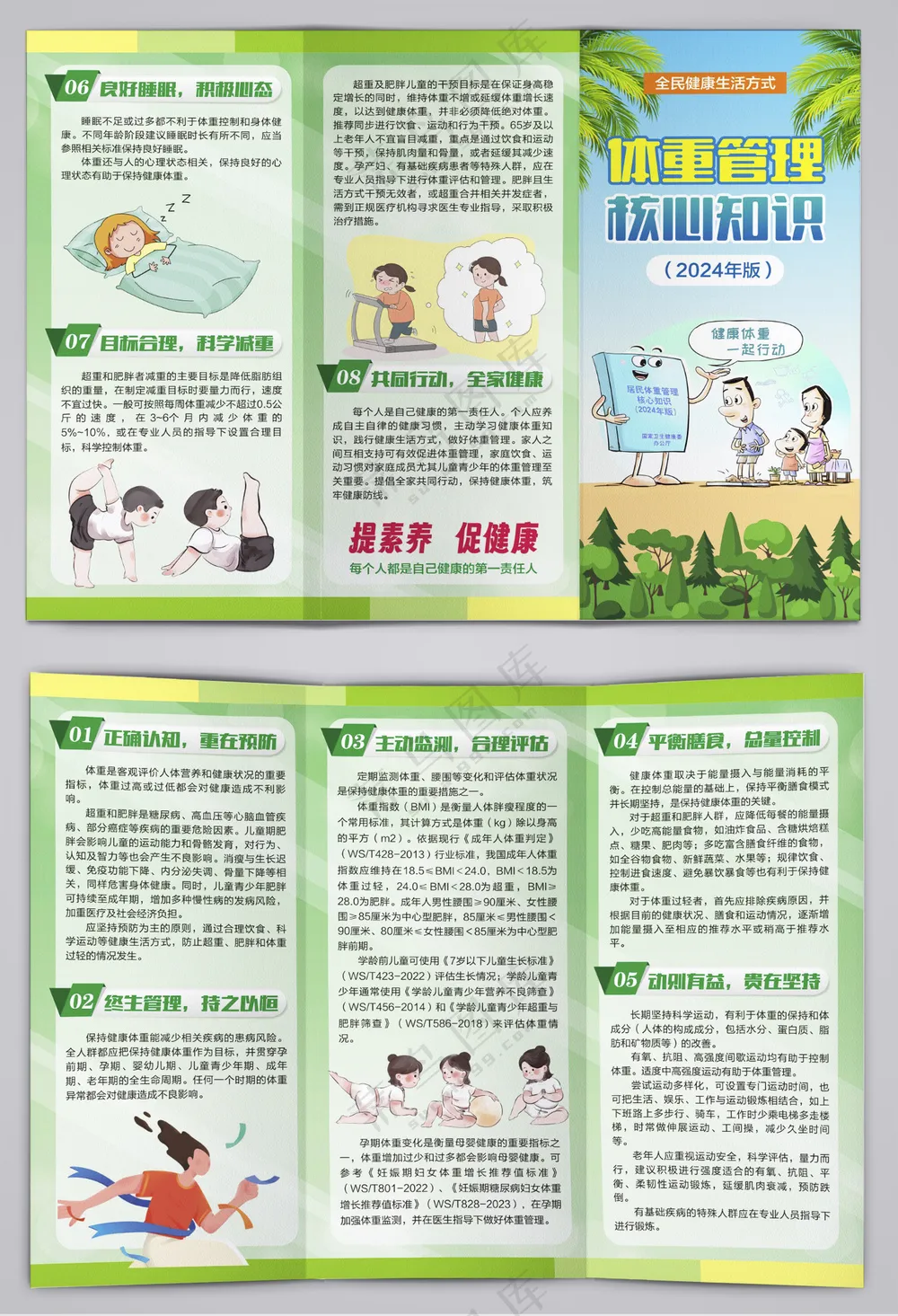 体重管理核心知识2024年版三折页