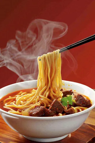 中餐食物美食牛肉面摄影图背景