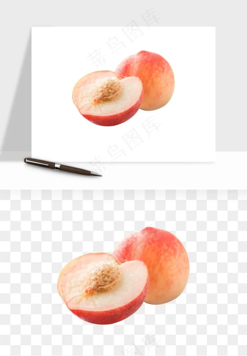 桃子油桃黄桃水果png免抠